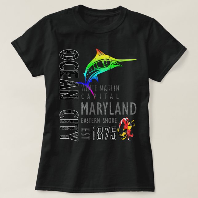 Camiseta Maryland White Marlin Capital Este S (Diseño del anverso)