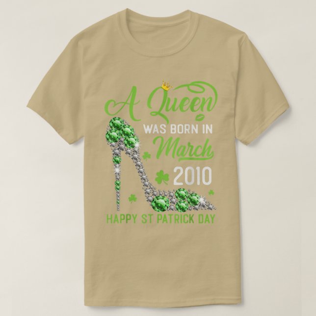 Camiseta Marzo 2010 13 cumpleaños feliz Día de San Patricio (Diseño del anverso)