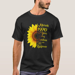 Camiseta Marzo Chica 1970 T 51 Años De Edad 51º Regalo De C