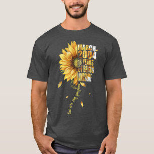 Camiseta Marzo Chica 2004 Girasol 18º cumpleaños 18 años O