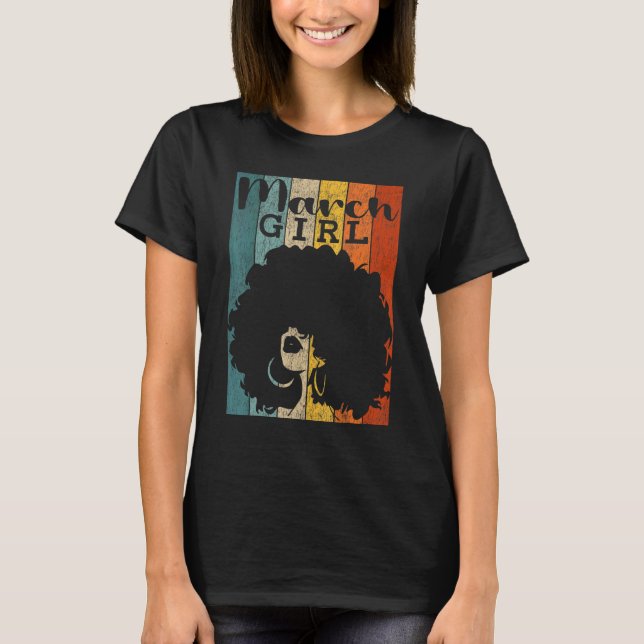 Camiseta Marzo Chica Afro Natural Hair Diva Black Woman (Anverso)