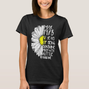 Camiseta MARZO Chica HECHO En 1978 42º Huracán Sunshine Bi