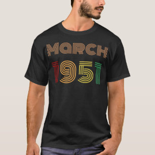 Camiseta Marzo de 1951 Nacimiento Diseño de cosecha