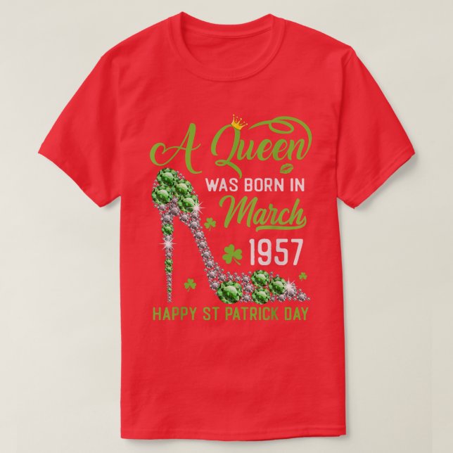 Camiseta Marzo de 1957 66º cumpleaños Feliz Día de San Patr (Diseño del anverso)