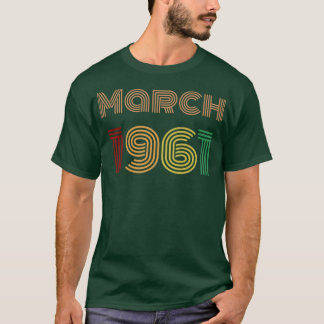 Camiseta Marzo de 1961 Diseño de cosecha de cumpleaños