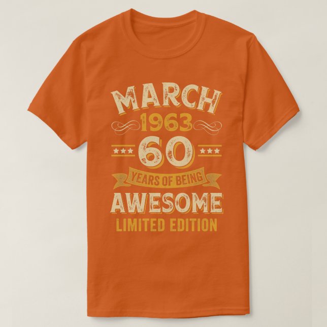 Camiseta Marzo de 1963 60º cumpleaños (Diseño del anverso)