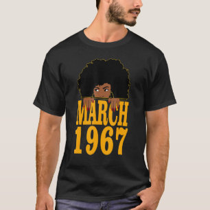Camiseta Marzo de 1967 55º cumpleaños 55 años mujeres negra