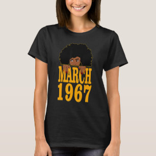 Camiseta Marzo de 1967 55º cumpleaños 55 años mujeres negra