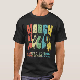 Camiseta Marzo de 1970 51Styear Old 1970 Birthday Gift