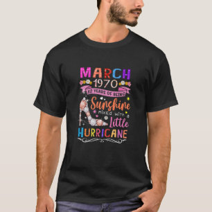 Camiseta Marzo De 1970 52 Años De Ser Una Fantástica Floral