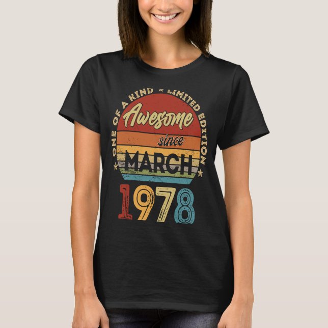 Camiseta Marzo de 1978 de 45 años 45º cumpleaños 2 (Anverso)