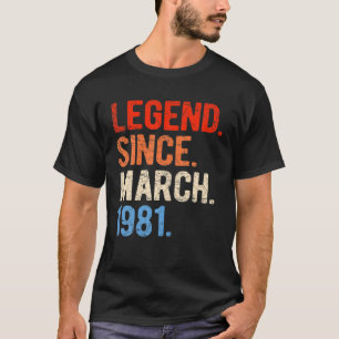 Camiseta Marzo de 1981 40 años de edad 40 años de edad para