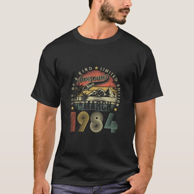 Camiseta Marzo de 1984 Retro 40 años de antigüedad divertid (Anverso)