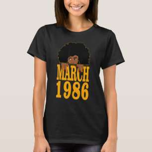 Camiseta Marzo de 1986 36º cumpleaños 36 años mujeres negra