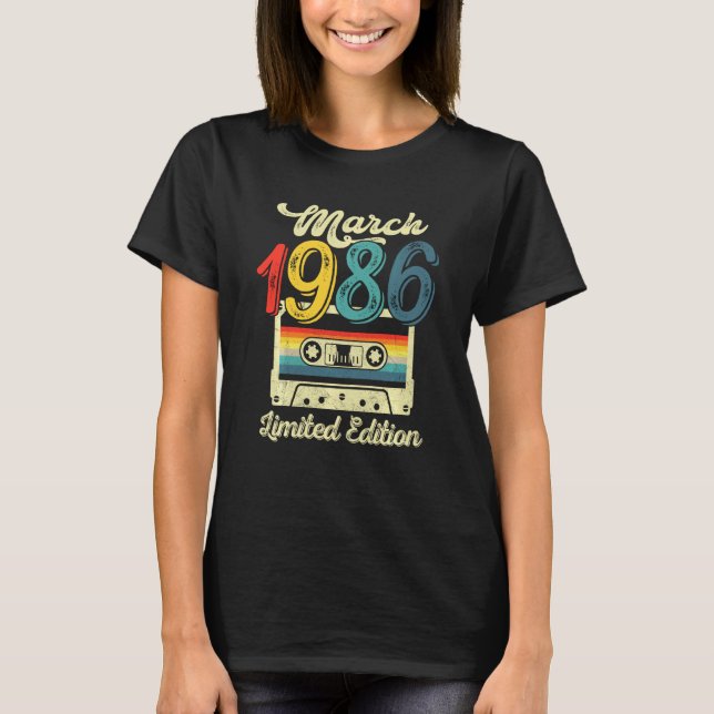 Camiseta Marzo de 1986 Edición Limitada 36º cumpleaños Retr (Anverso)