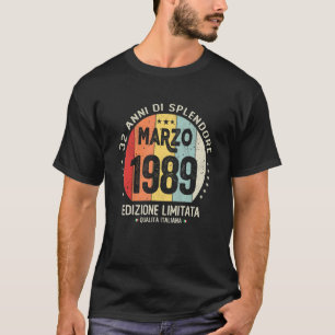 Camiseta Marzo de 1989 Mujeres Hombres 32º cumpleaños