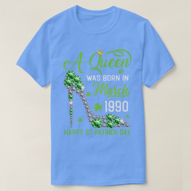 Camiseta Marzo de 1990 33 cumpleaños feliz Día de San Patri (Diseño del anverso)