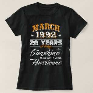 Camiseta Marzo de 1992 - Regalos matrimoniales de 28 años