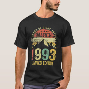 Camiseta Marzo de 1993 30º cumpleaños 30 años