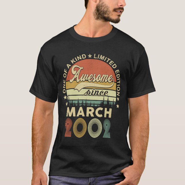 Camiseta Marzo De 2002 21 Años De Ser Impresionante Retro 2 (Anverso)