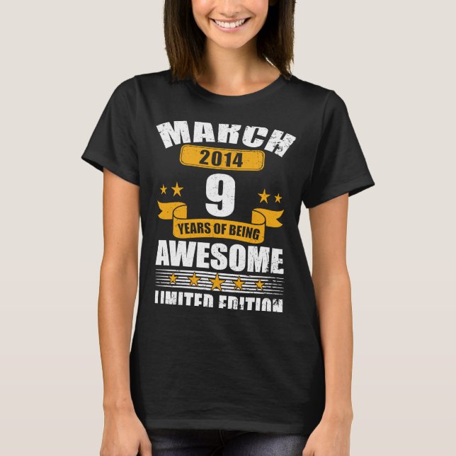 Camiseta Marzo de 2014 Noveno cumpleaños 1 (Anverso)