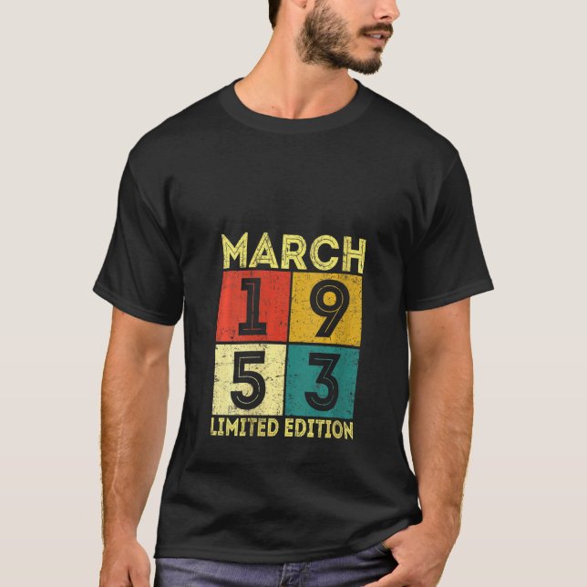 Camiseta Marzo de las mujeres 1953 68ª retro de cumpleaños (Anverso)