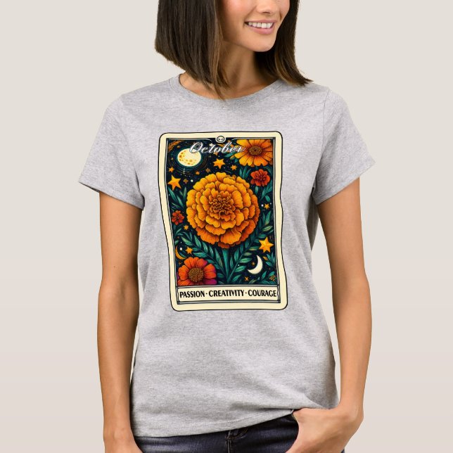 Camiseta Marzo de Nacimiento Flor Marigold T-Shirt (Anverso)
