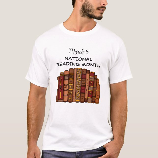 Camiseta Marzo es mes nacional de lectura (Anverso)