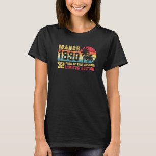 Camiseta Marzo retro 1990 32 años de edad 32º Día B