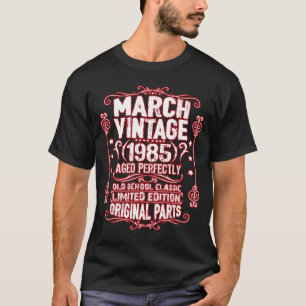 Camiseta Marzo Vintage 1985 Pisces Aries Zodiac 38 Años