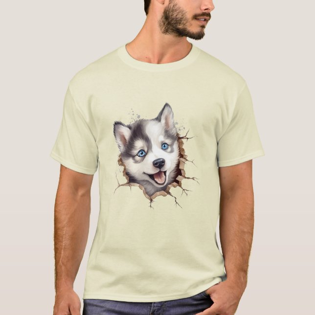 Camiseta Más allá de la barrera: El juguete de un Husky (Anverso)