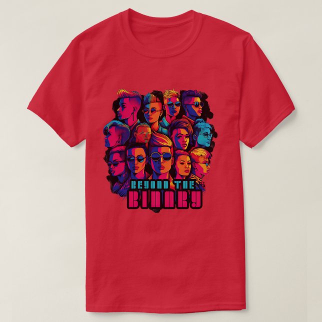 Camiseta Más allá de la impresión de arte binario potente e (Diseño del anverso)