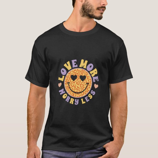 Camiseta Más amor hippie retro, menos preocupación (Anverso)