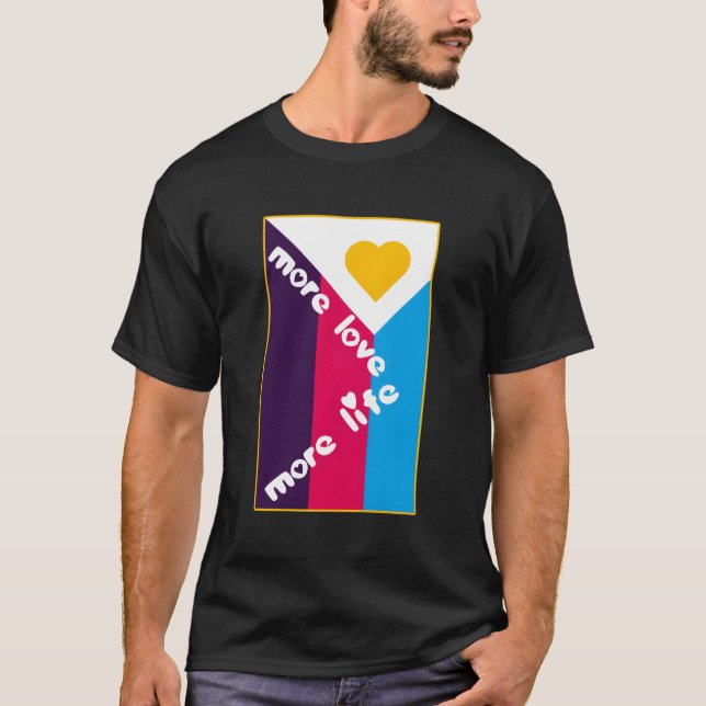 Camiseta Más amor más vida Bandera políamoria (Anverso)
