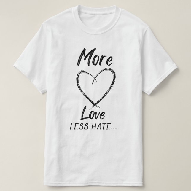 Camiseta Más amor menos odio (Diseño del anverso)
