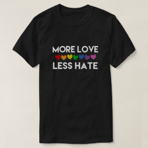 CAMISETA MÁS AMOR. MENOS ODIO. CORAZONES DE LLUVIA. ORGULLO