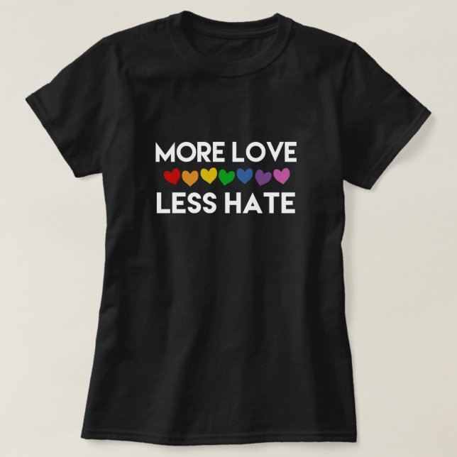 CAMISETA MÁS AMOR. MENOS ODIO. RAINBOW ODIA EL ORGULLO LESB (Diseño del anverso)