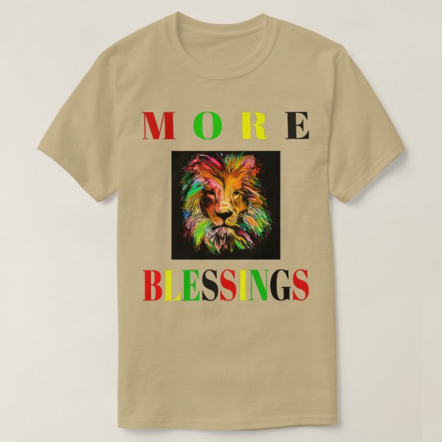 Camiseta Más bendiciones Cabeza de León Premium (Diseño del anverso)
