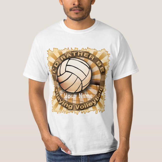 Camiseta Más bien jugar al voleibol (Anverso)