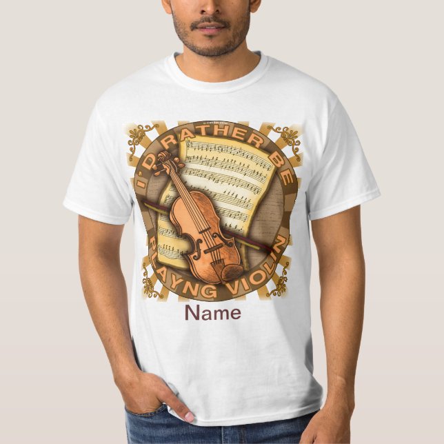 Camiseta Más bien reproducir violín (Anverso)