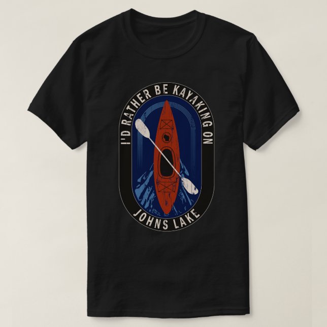 Camiseta Más bien sería Kayak en el lago Johns en Wisconsin (Diseño del anverso)