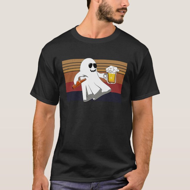 Camiseta Más Boos Por Favor Fantasma Cerveza Halloween Bebi (Anverso)