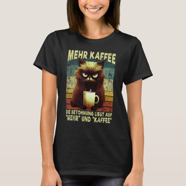 Camiseta Más café Grumpy Mieze Cat Mañana Grumpy Tarde S (Anverso)