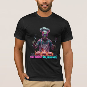 Camiseta Más Cerebros Nah Estoy En Keto Zombie Chef De BBQ