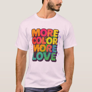 Camiseta Más Color Más Amor Tipografía Divertida Personaliz