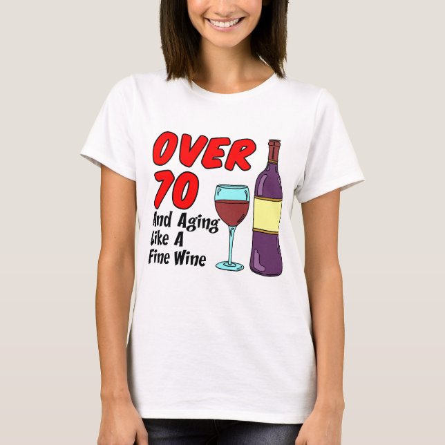 Camiseta Más De 70 Años Como Vino (Anverso)