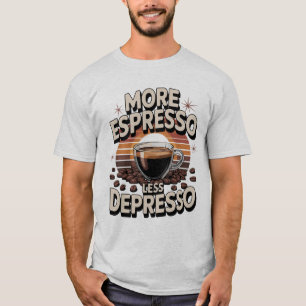 Camiseta Más espresso menos depresor. Gracioso regalo de ca