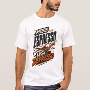 Camiseta Más Espresso Menos Depresso Humor de Café