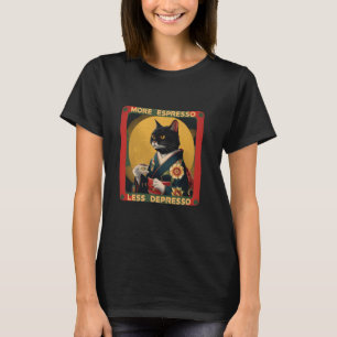 Camiseta Más espresso menos depresso Kimono gato negro Japó