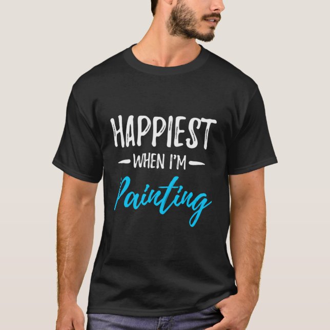 Camiseta Más Feliz Cuando Pinté Hoodie Para Artistas (Anverso)